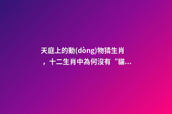 天庭上的動(dòng)物猜生肖，十二生肖中為何沒有“貓”這一屬相